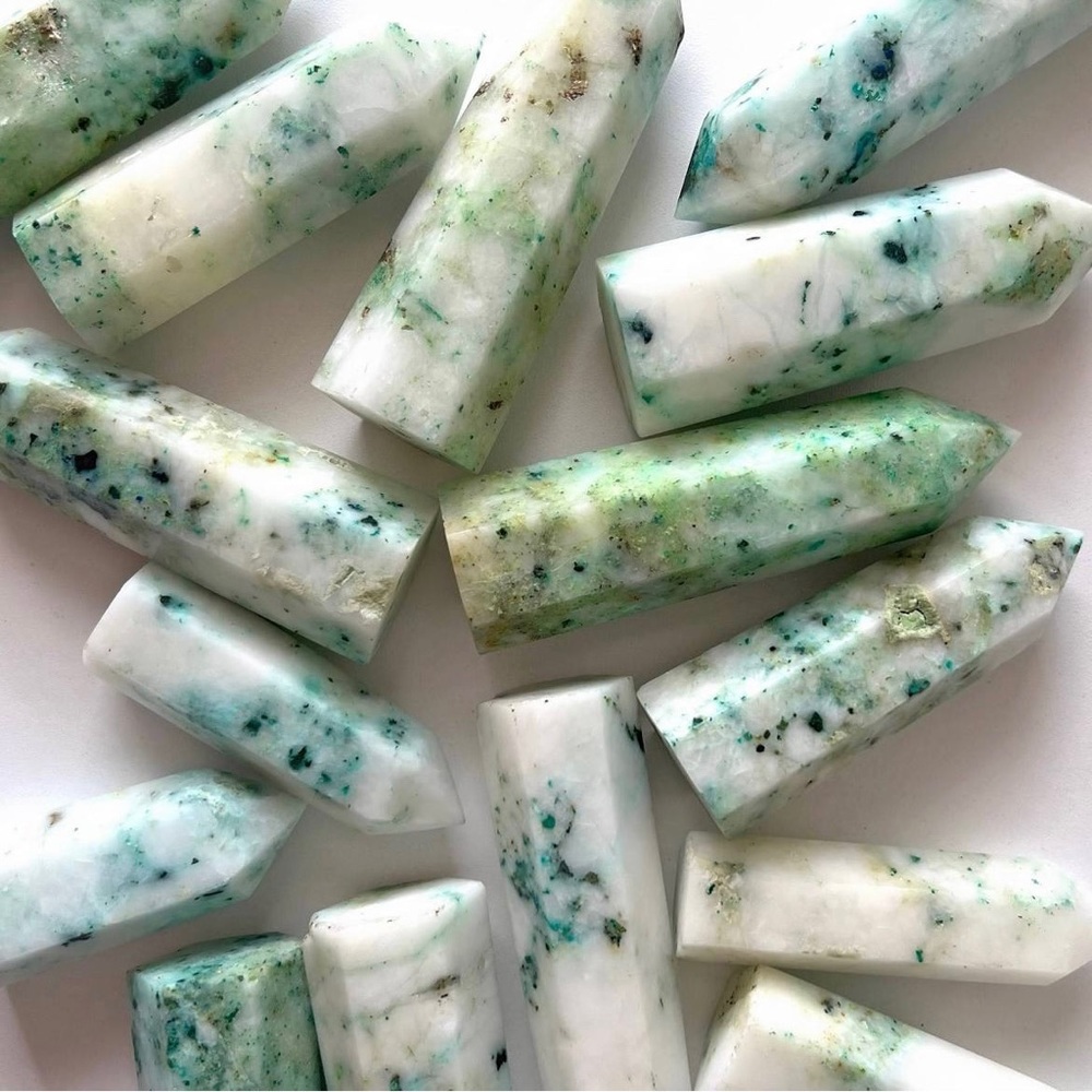 Chrysocolla In Quartz Crystal Mini Towers